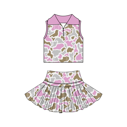 Pre order camo active athletic skort set