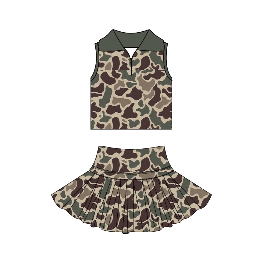 Pre order camo active athletic skort set