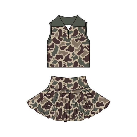Pre order camo active athletic skort set