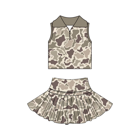 Pre order camo active athletic skort set