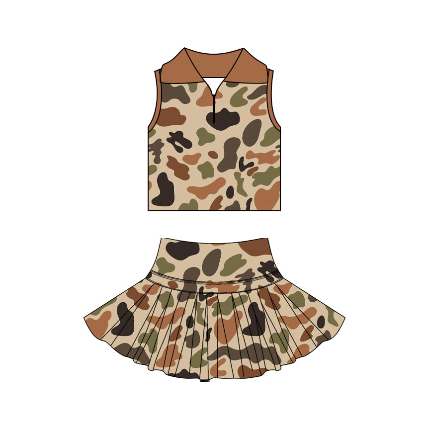 Pre order camo active athletic skort set