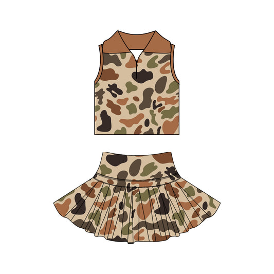 Pre order camo active athletic skort set