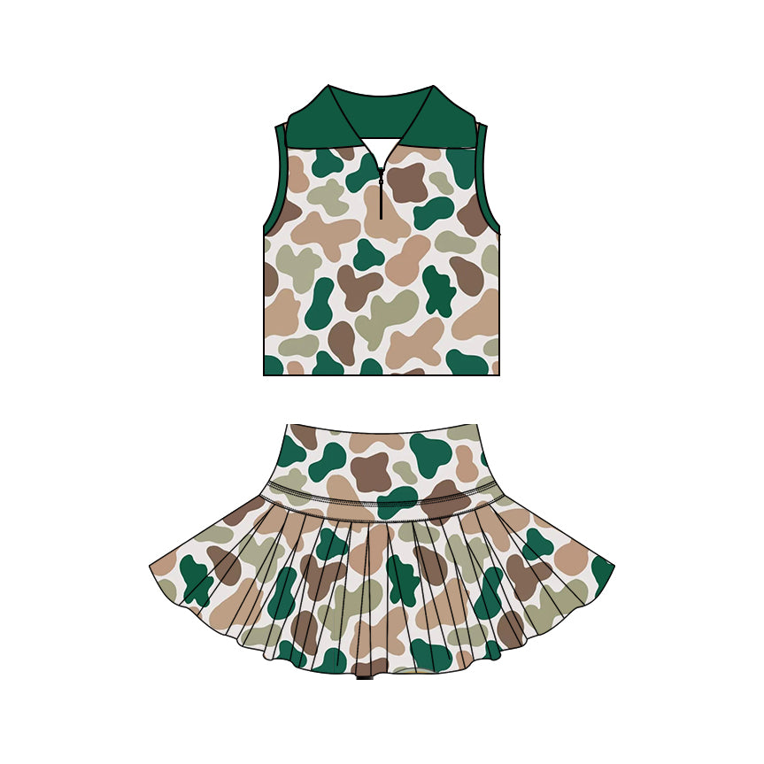Pre order camo active athletic skort set