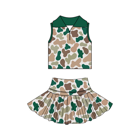 Pre order camo active athletic skort set