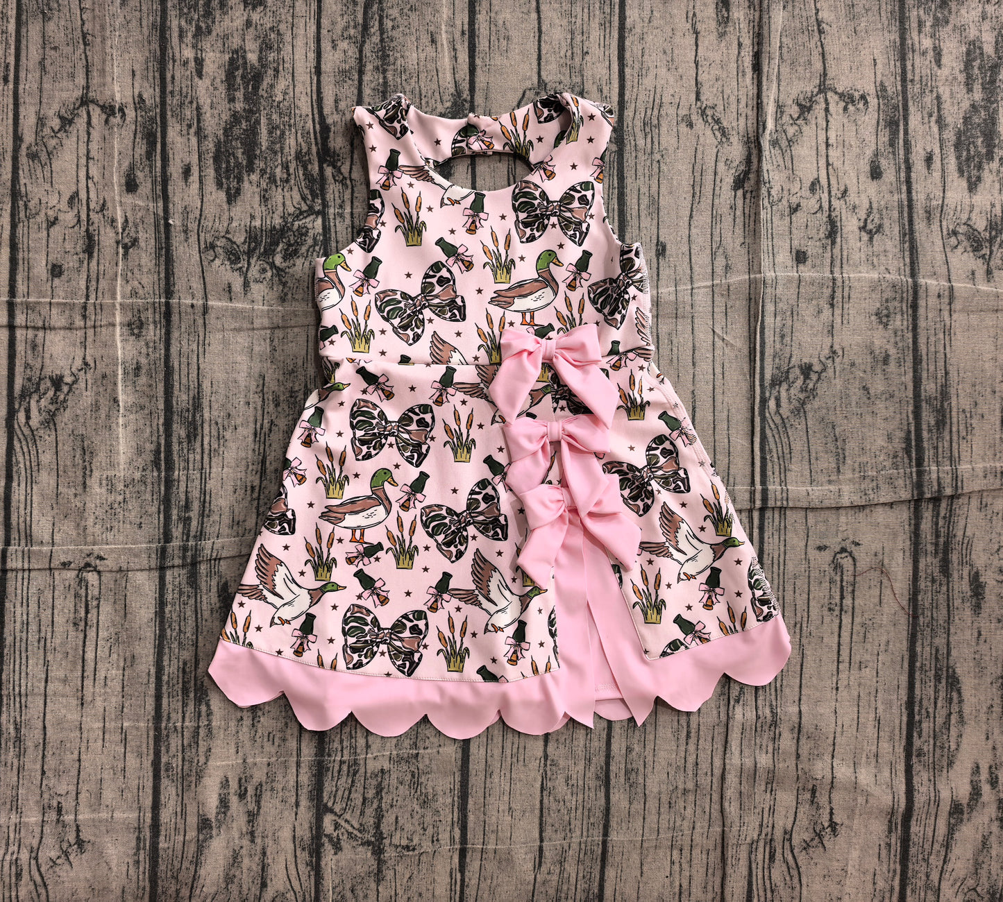 Pre order pink camo coquette mallard athletic scallop dress
