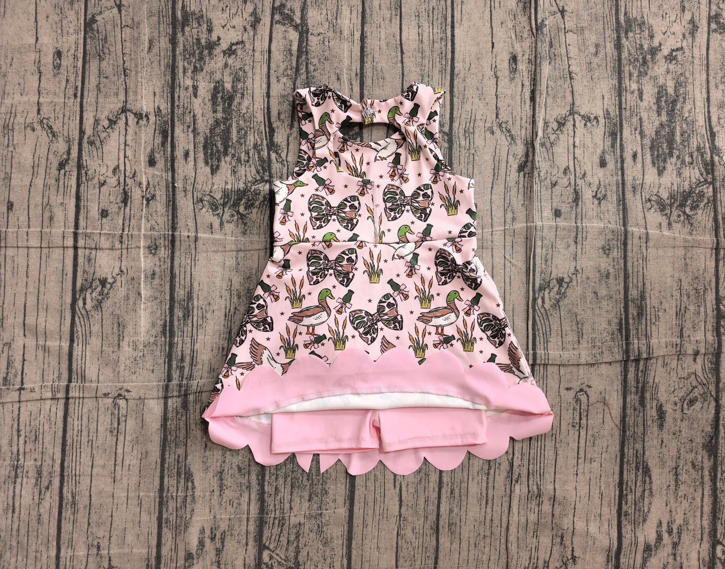 Pre order pink camo coquette mallard athletic scallop dress