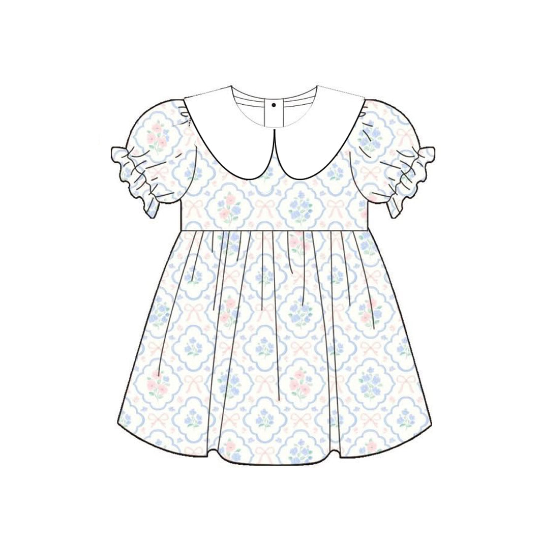 Pre order flower floral collared dress