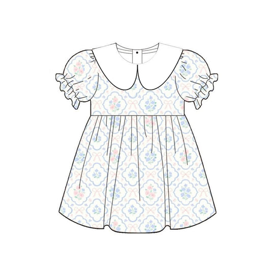 Pre order flower floral collared dress