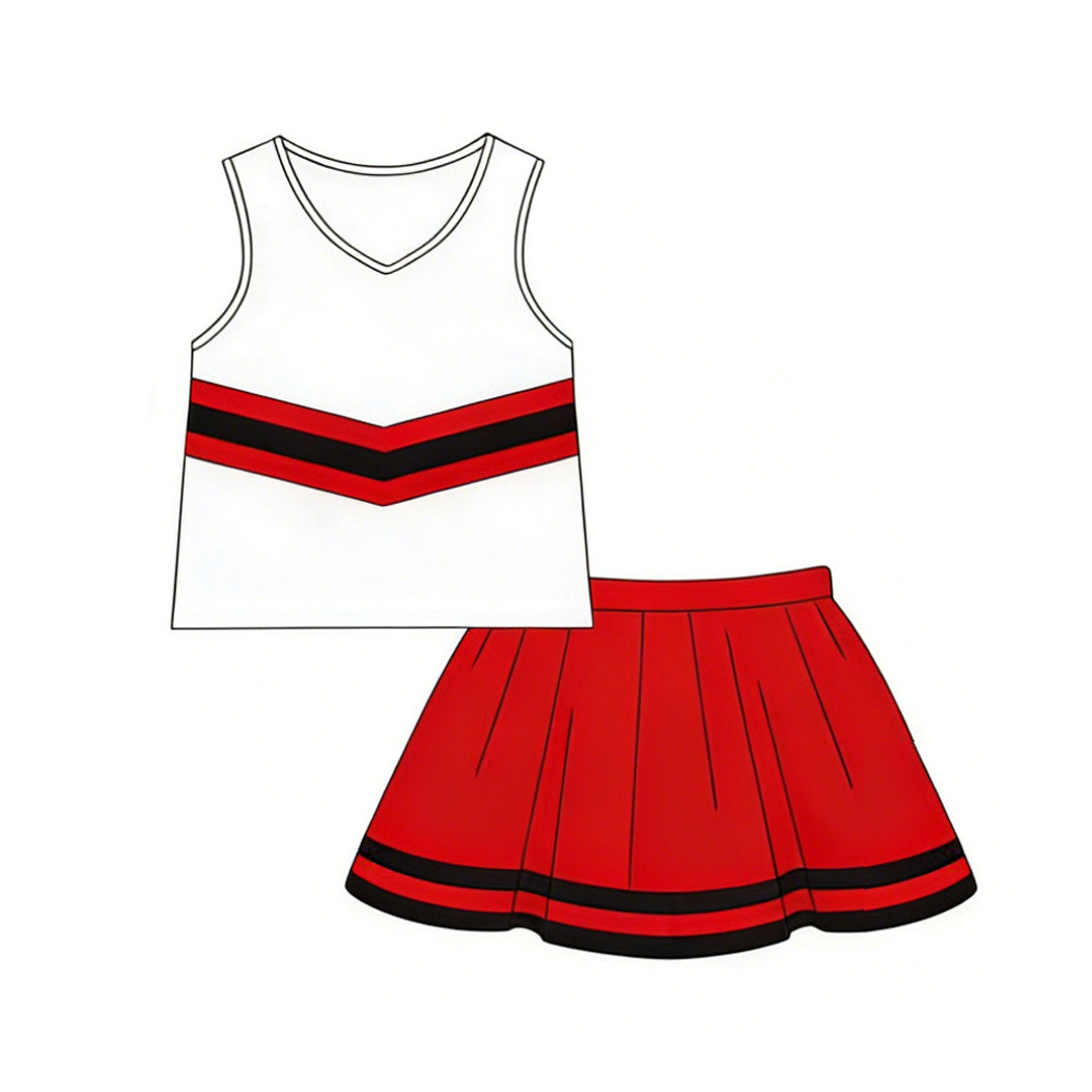 Pre order cheerleading outfit uniform set-red