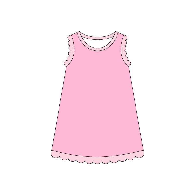 Pre order solid pink scallop dress