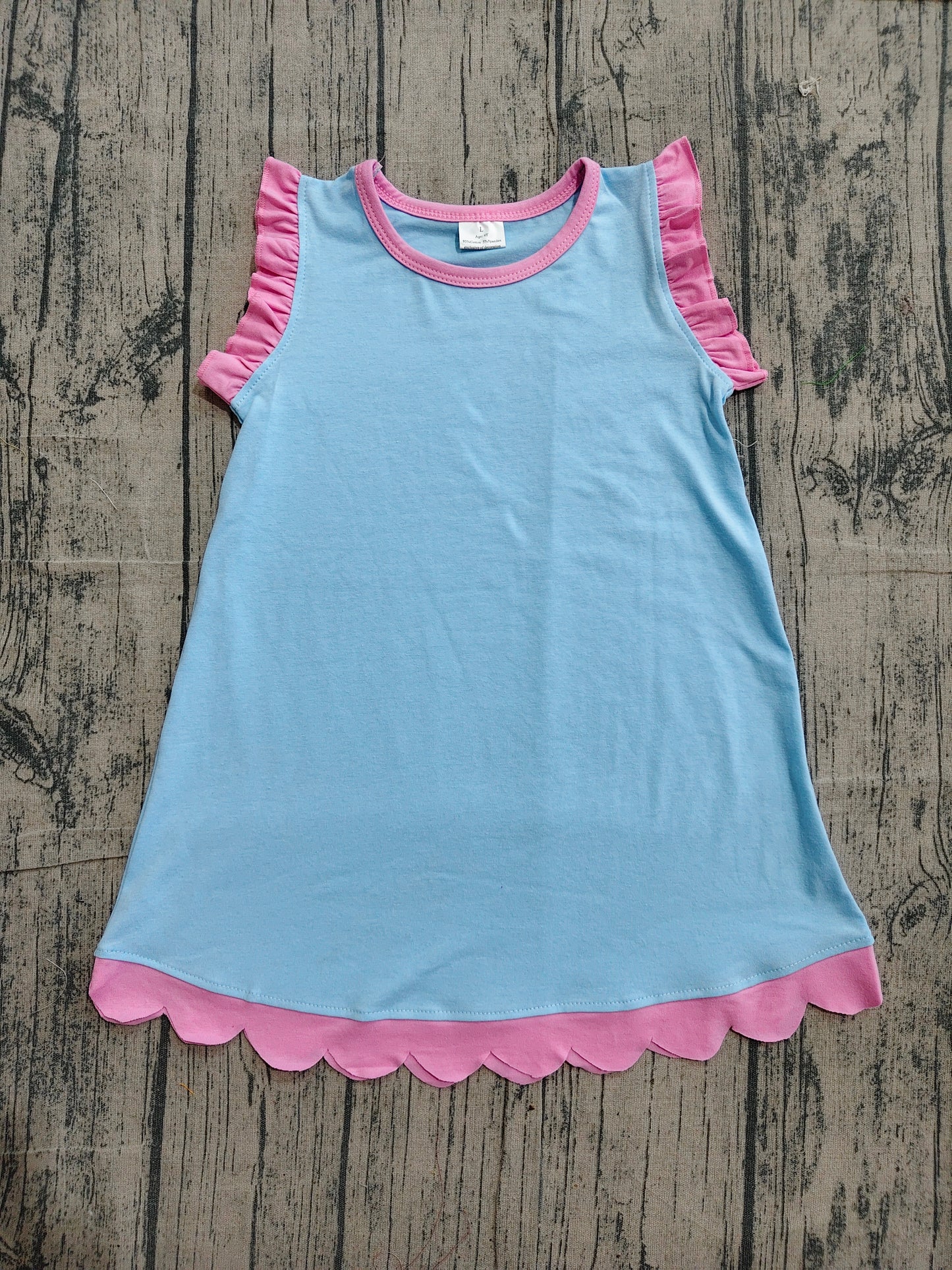 Pre order solid color scallop dress