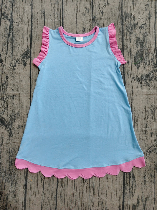 Pre order solid color scallop dress