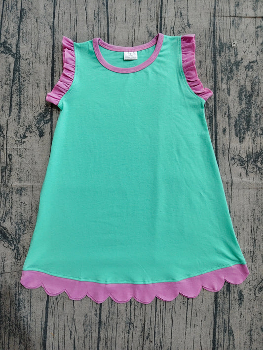 Pre order solid color scallop dress