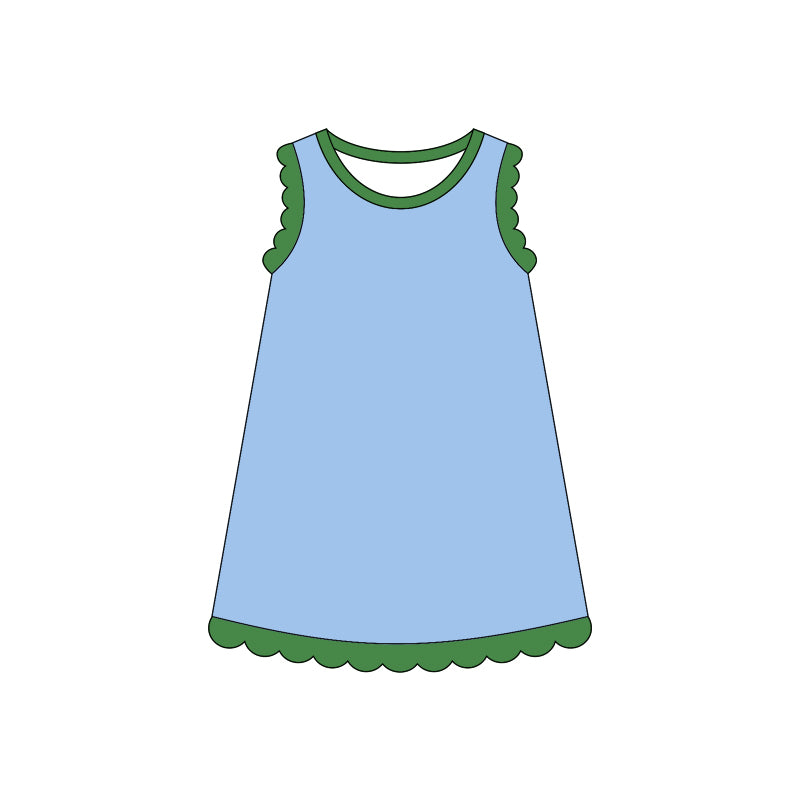 Pre order solid color scallop dress