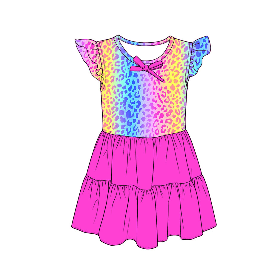 Pre order rainbow leopard dress