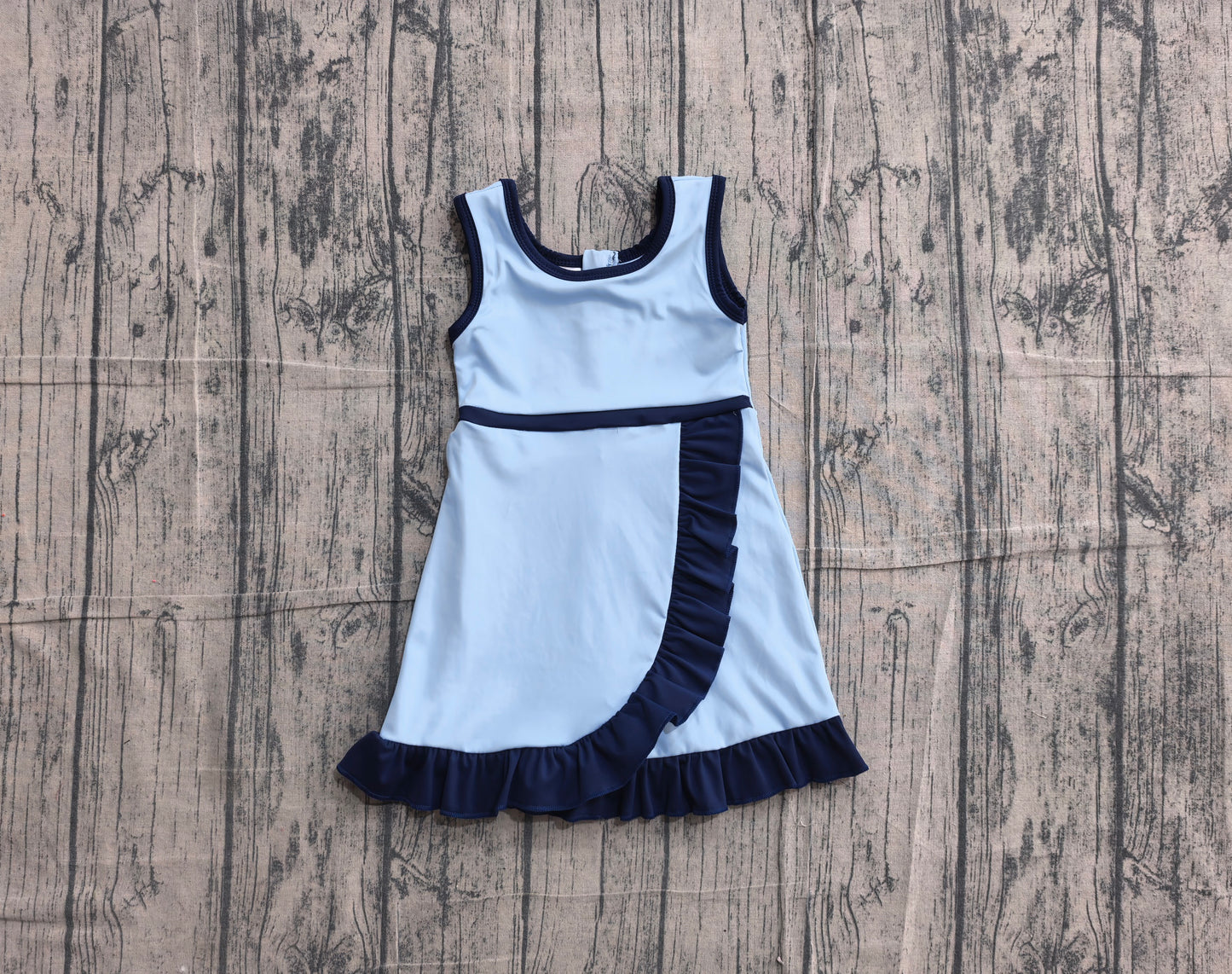 Pre order blue cartoon dog ruffle athletic skort dress