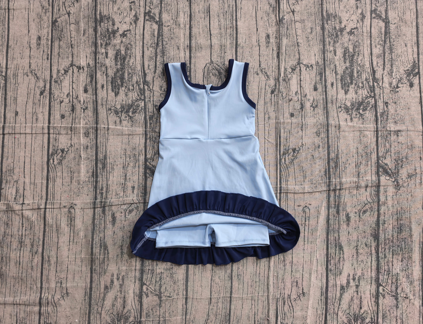 Pre order blue cartoon dog ruffle athletic skort dress