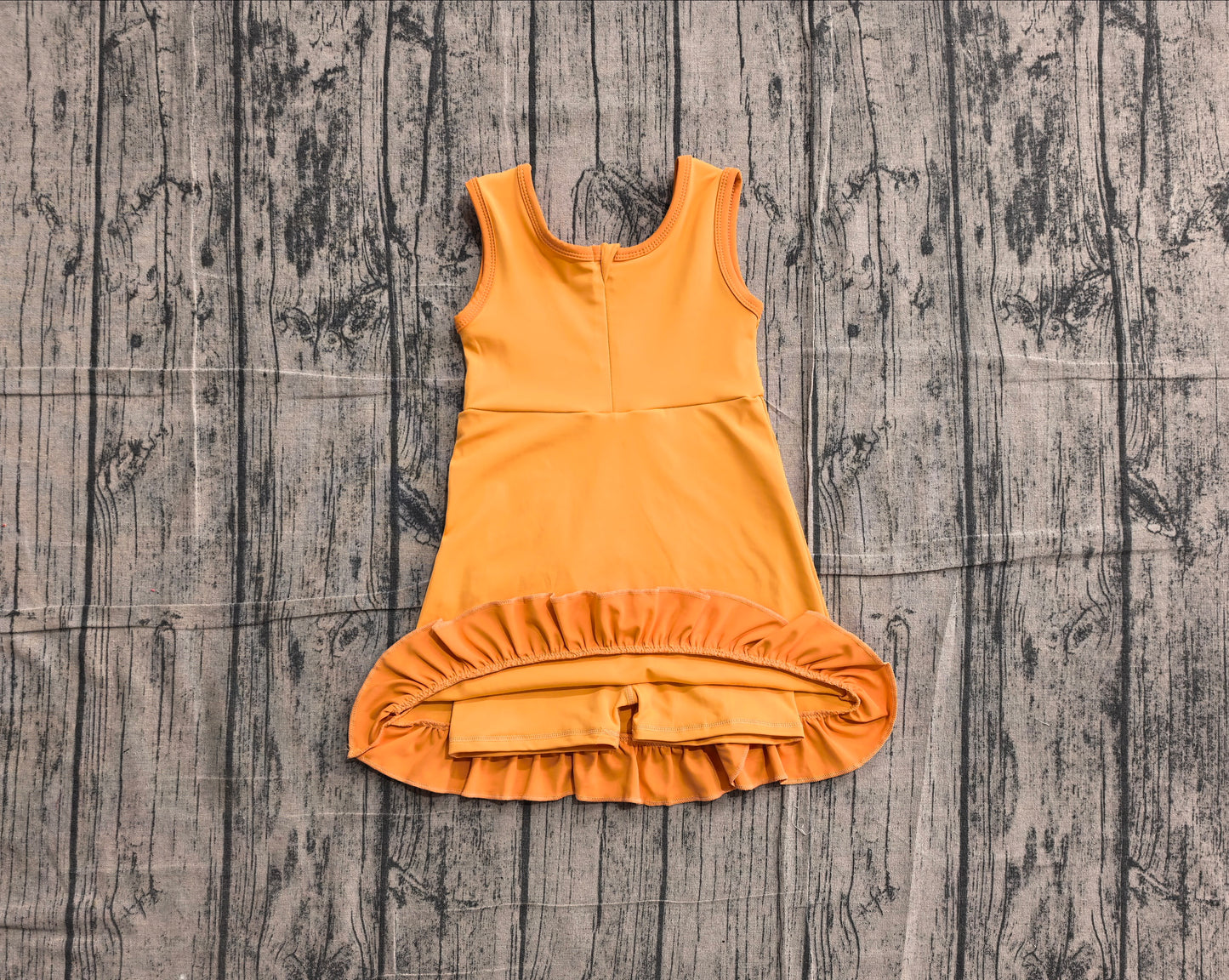 Pre order orange cartoon dog ruffle athletic skort dress