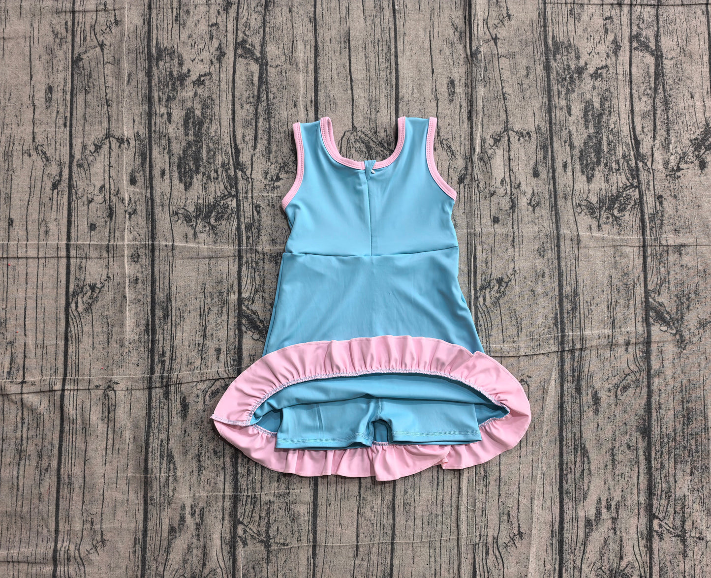 Pre order solid color ruffle athletic skort dress