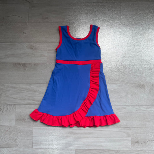 Pre order solid color blue red ruffle athletic skort dress