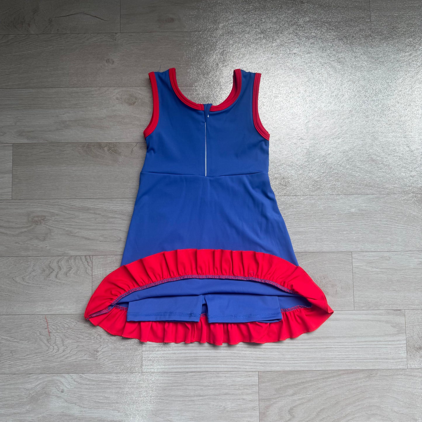 Pre order solid color blue red ruffle athletic skort dress