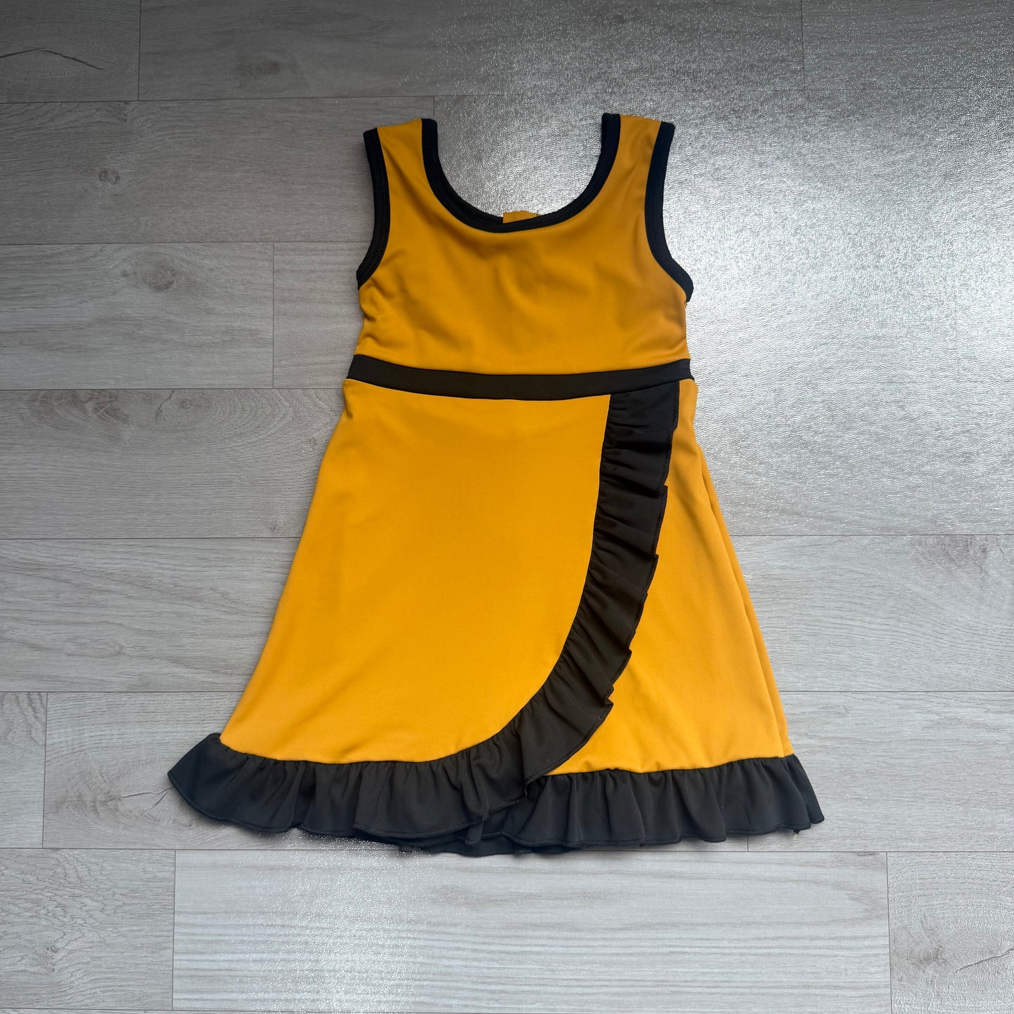 Pre order solid color gold black ruffle athletic skort dress