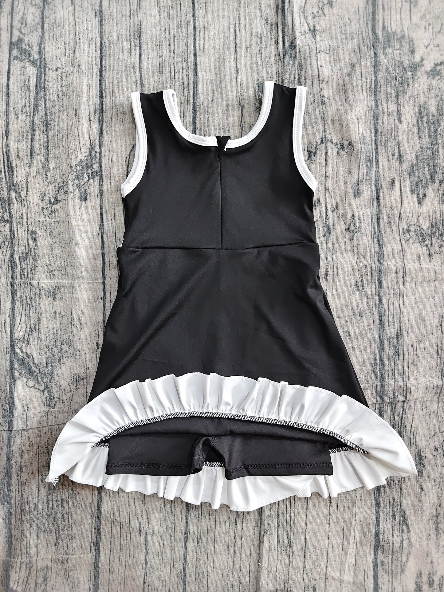 Pre order black ruffle athletic skort dress