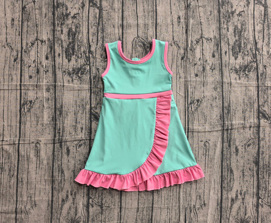 Pre order solid color ruffle athletic skort dress