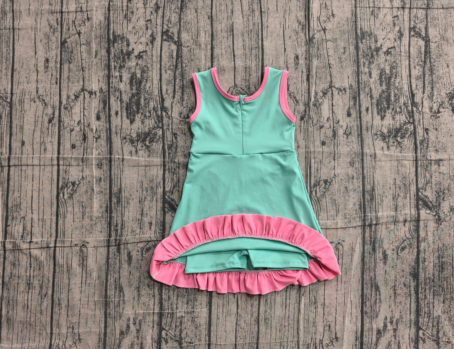Pre order solid color ruffle athletic skort dress