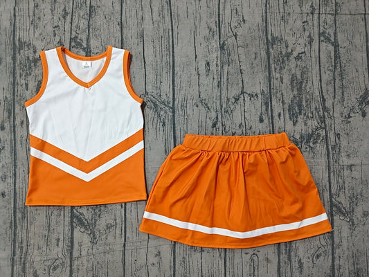Pre order orange white go vols active scallop skort set girls athletic outfit