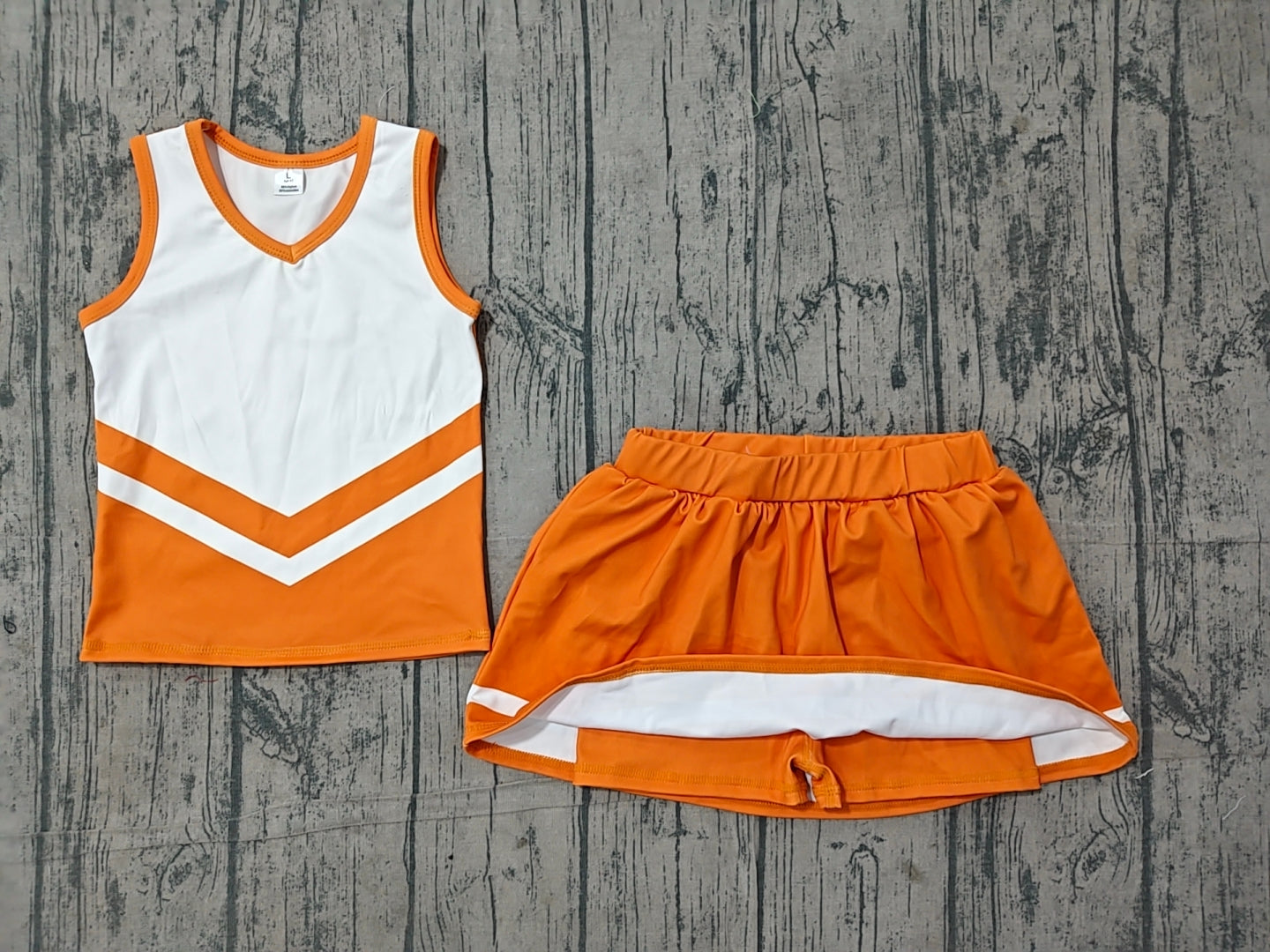 Pre order orange white go vols active scallop skort set girls athletic outfit