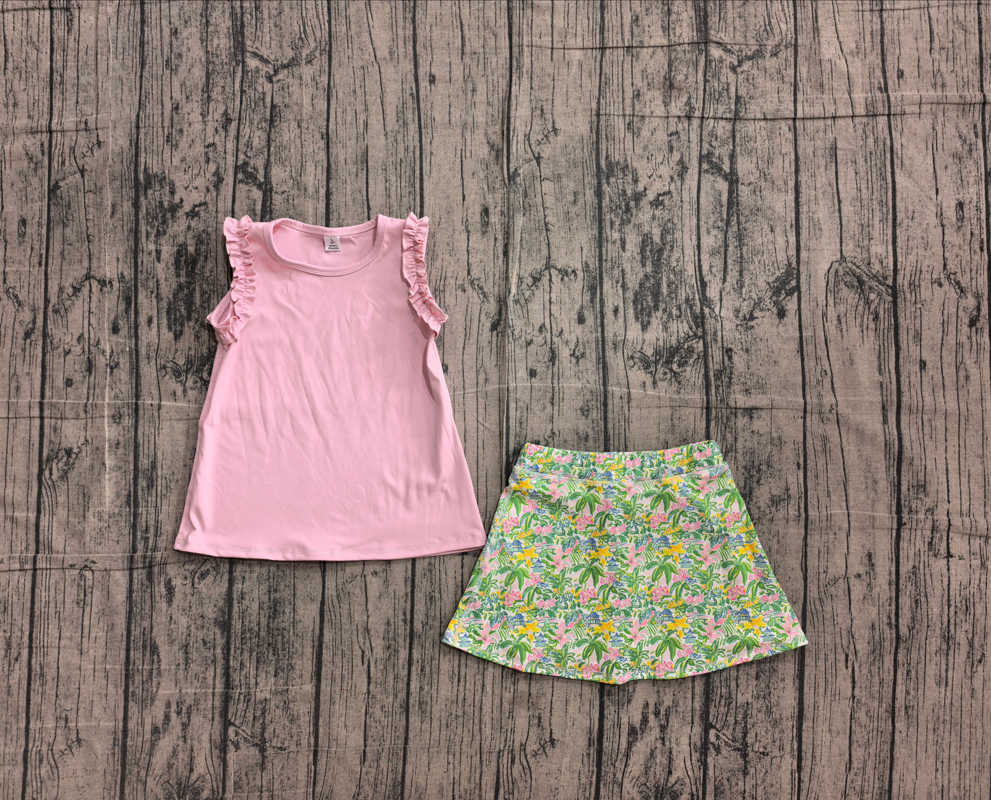 Pre order pink athletic pagoda gardens skort set