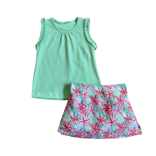 Pre order cotton top and athletic skirt outfit