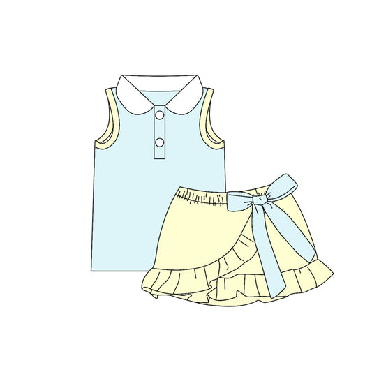 Pre order solid color polo skort set