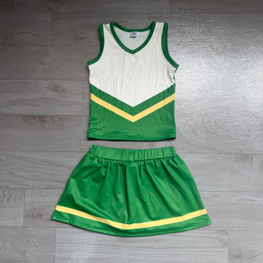 Pre order green white cheerleader athletic outfit