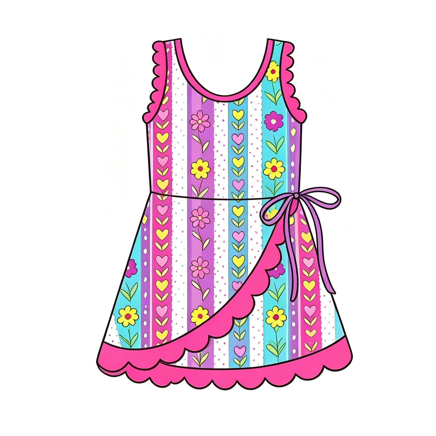 Pre order daisy flower scallop athletic skort dress