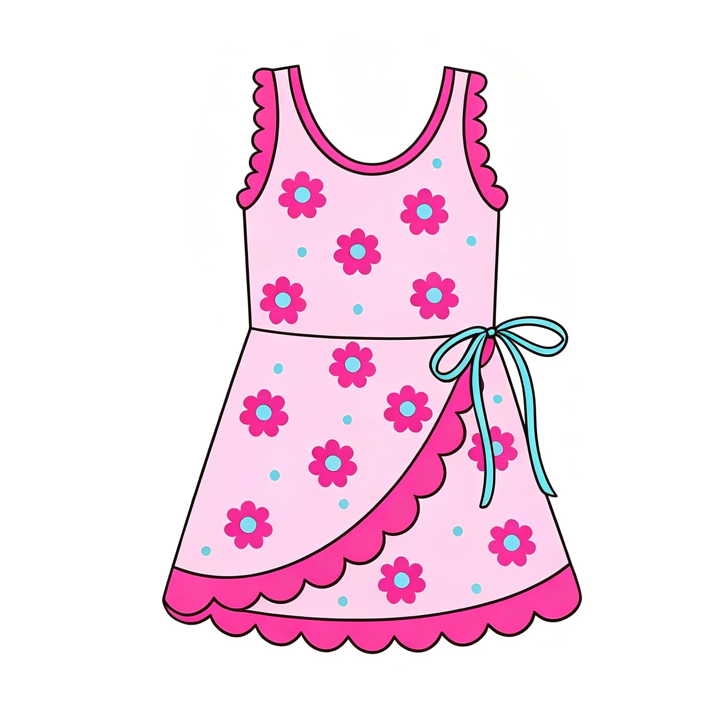 Pre order daisy flower scallop athletic skort dress