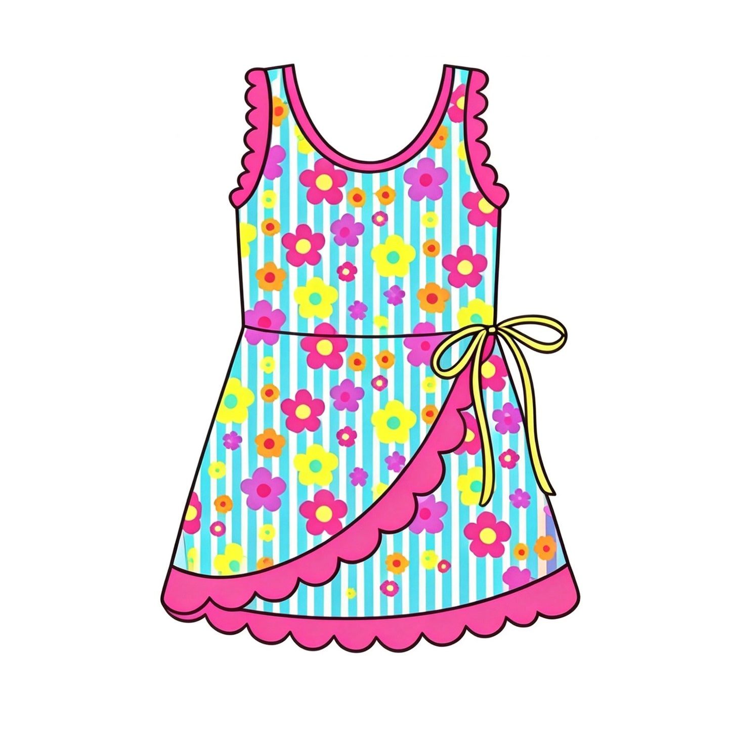 Pre order daisy flower scallop athletic skort dress