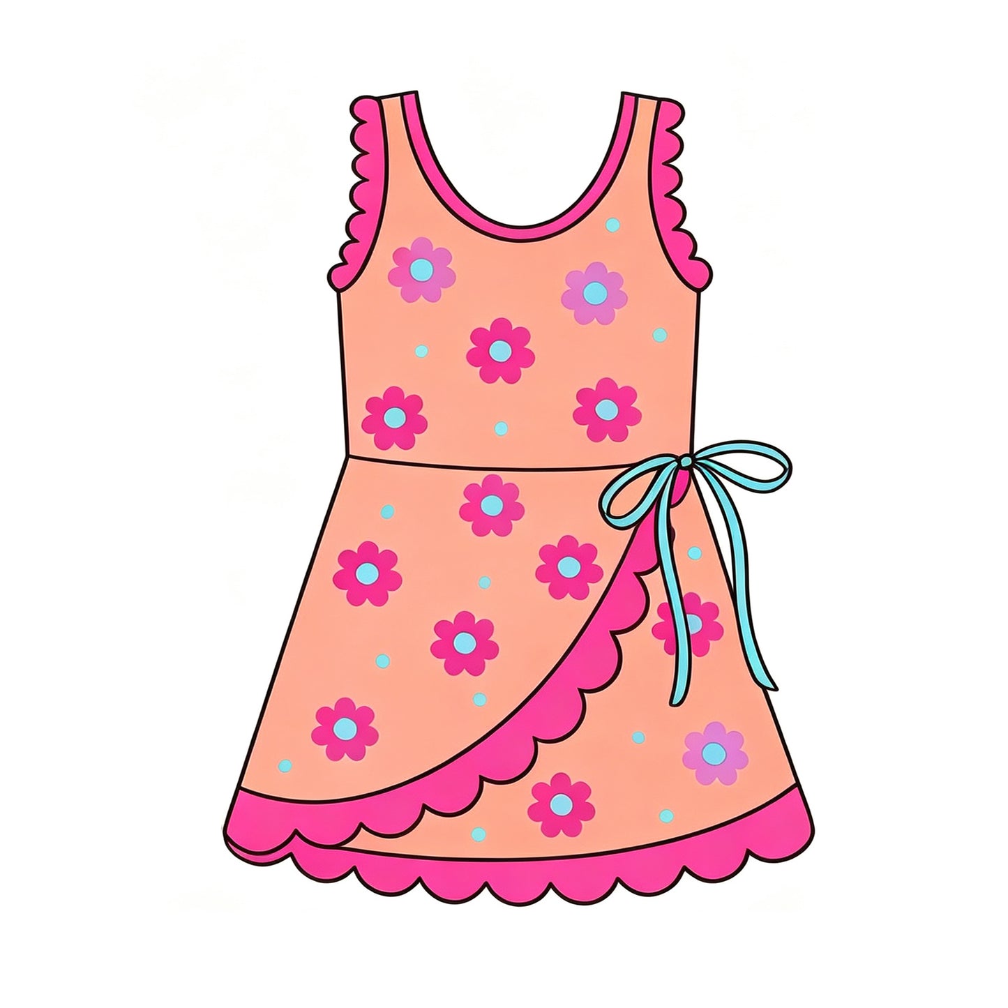 Pre order daisy flower scallop athletic skort dress