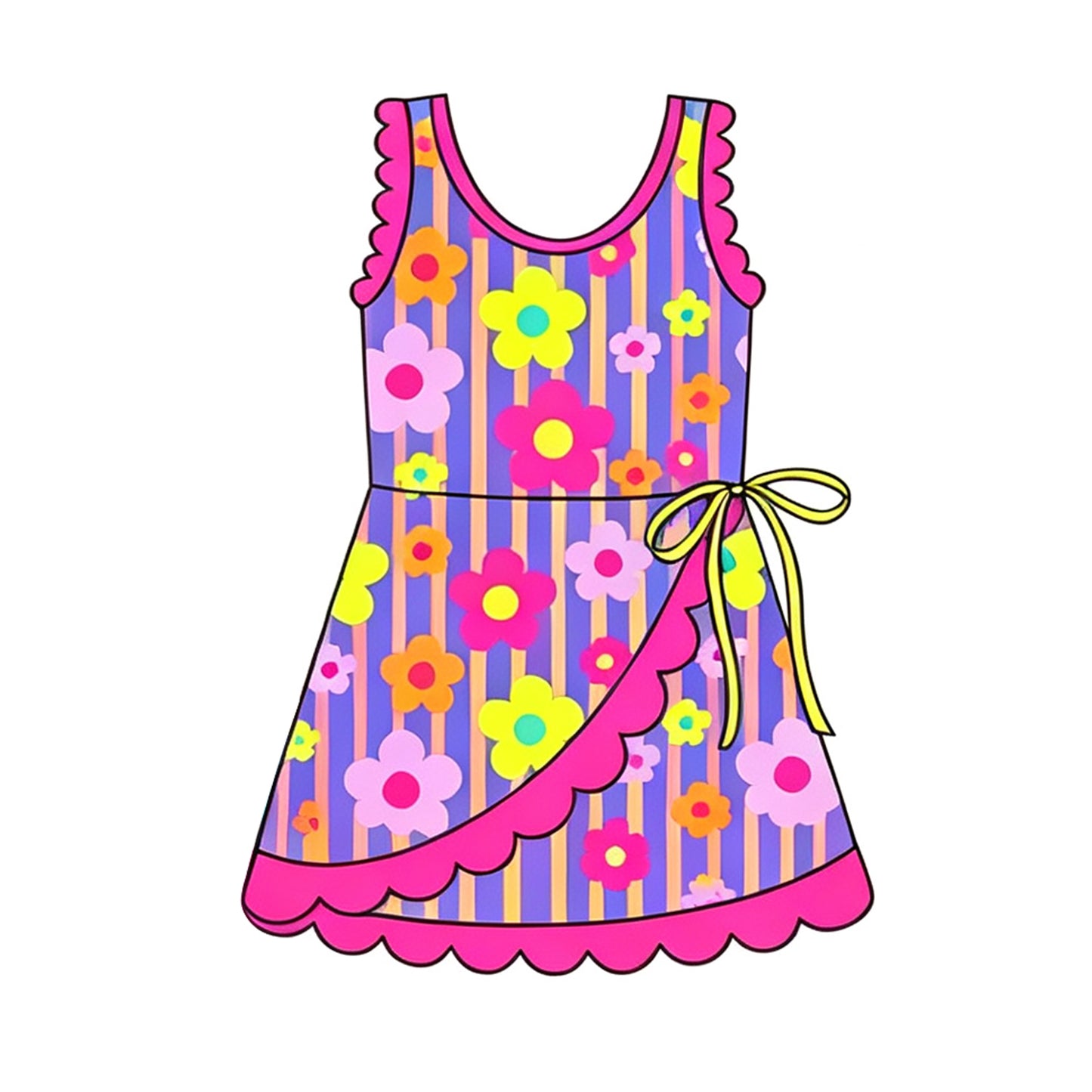 Pre order daisy flower scallop athletic skort dress