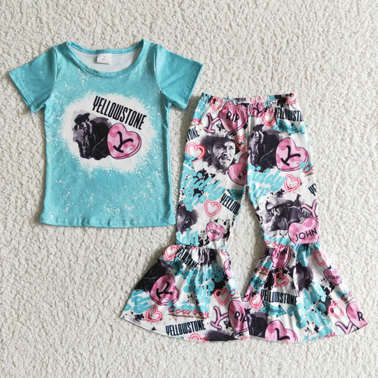 GSPO0016 yellowstone bell bottom pants set