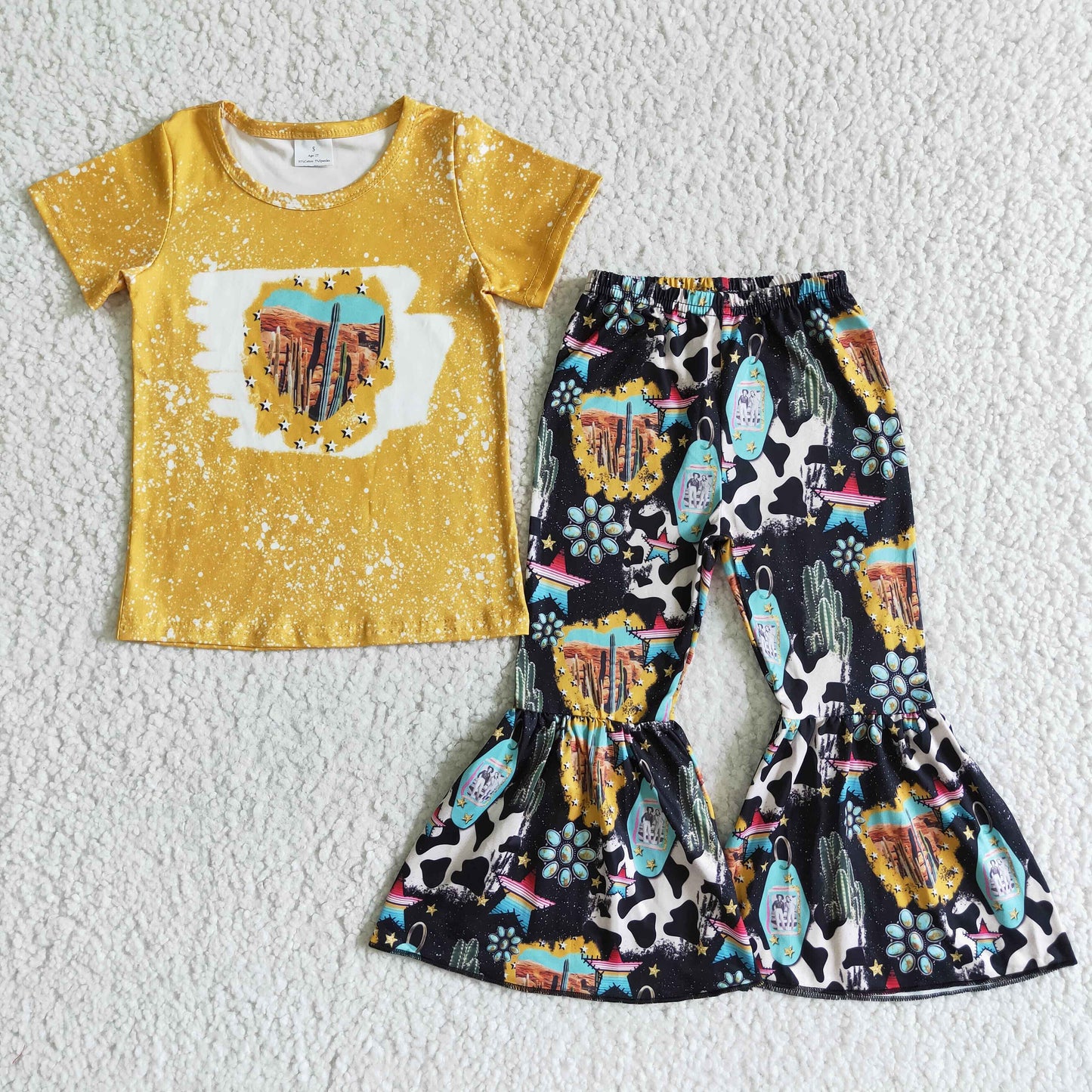 GSPO0025 wild west howdy bell bottom pants set