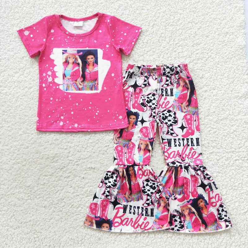 GSPO0808 Rose red short-sleeved trouser suit