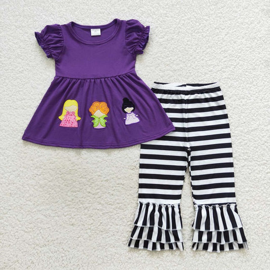 GSPO0834  Baby Girls Halloween Embroidery Witch Outfit