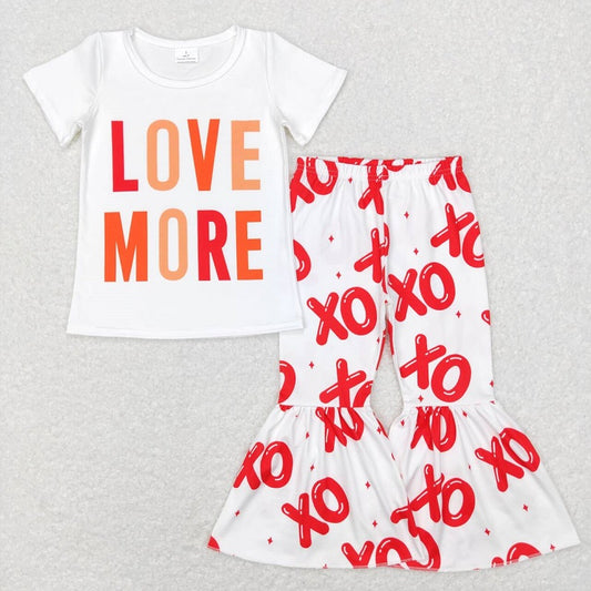 GSPO1122 love more letter white short-sleeved trousers suit