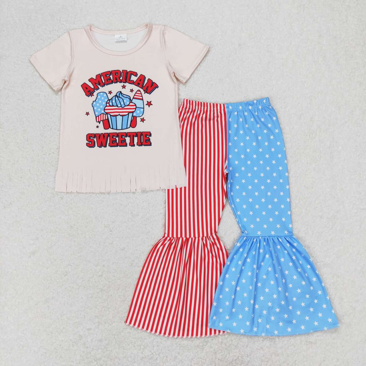 GSPO1485 american sweetie stars striped short sleeve pants set