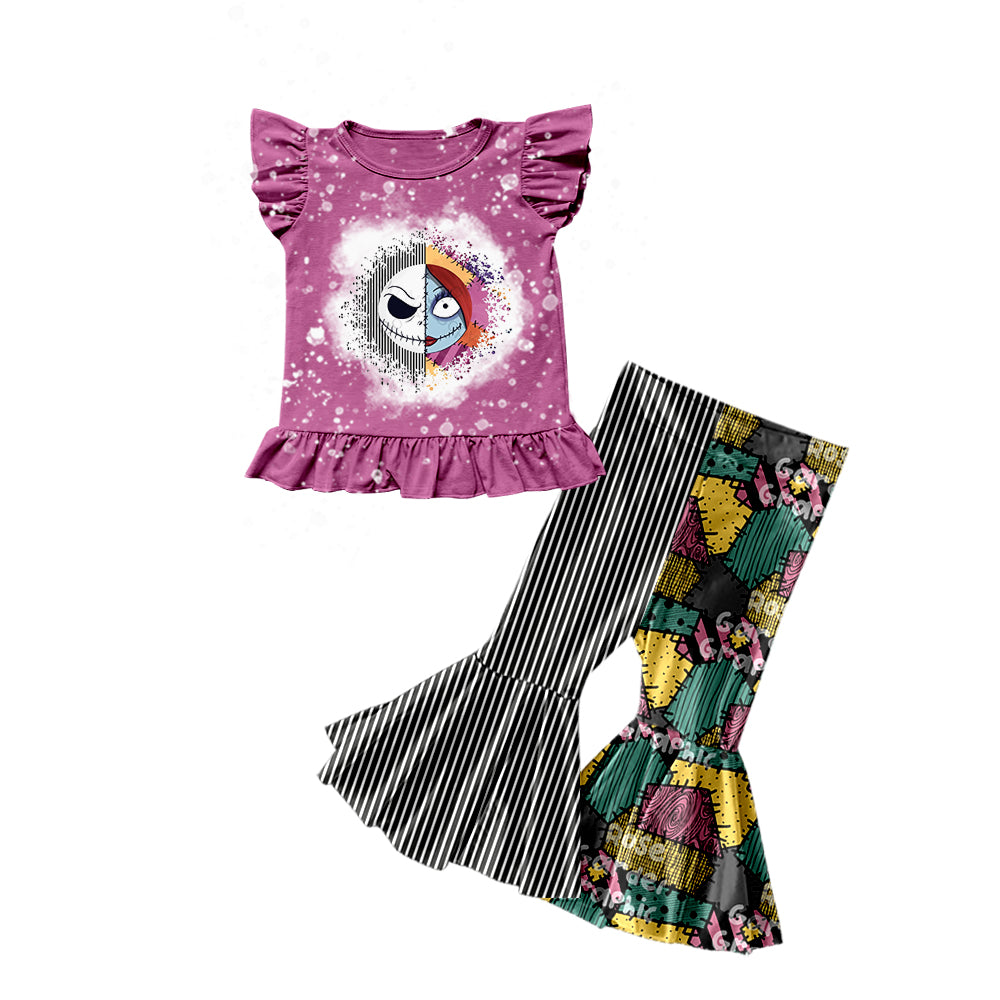 presale GSPO1628 The Nightmare Before Christmas purple flying sleeve striped patchwork trousers suit