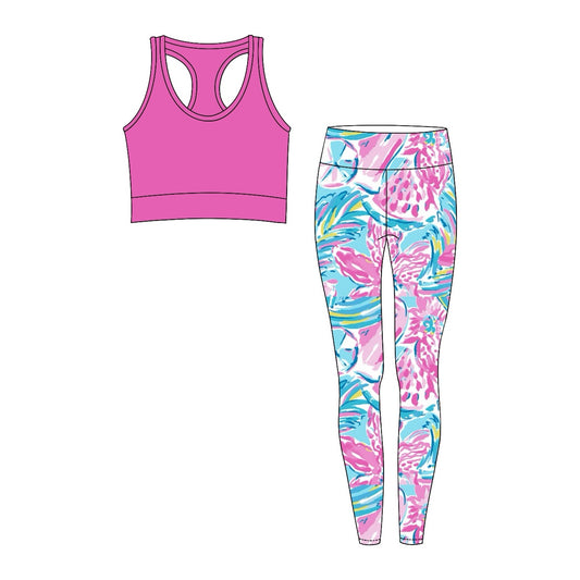 presale GSPO1662 adult clothes floral adult woman yoga wear