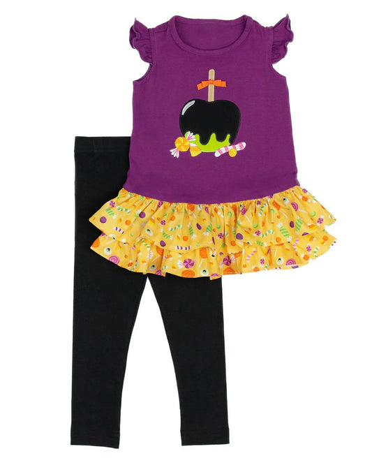 presale GSPO1686 Halloween Candy Purple Fly Sleeve Black Pants Suit 2024 7.23
