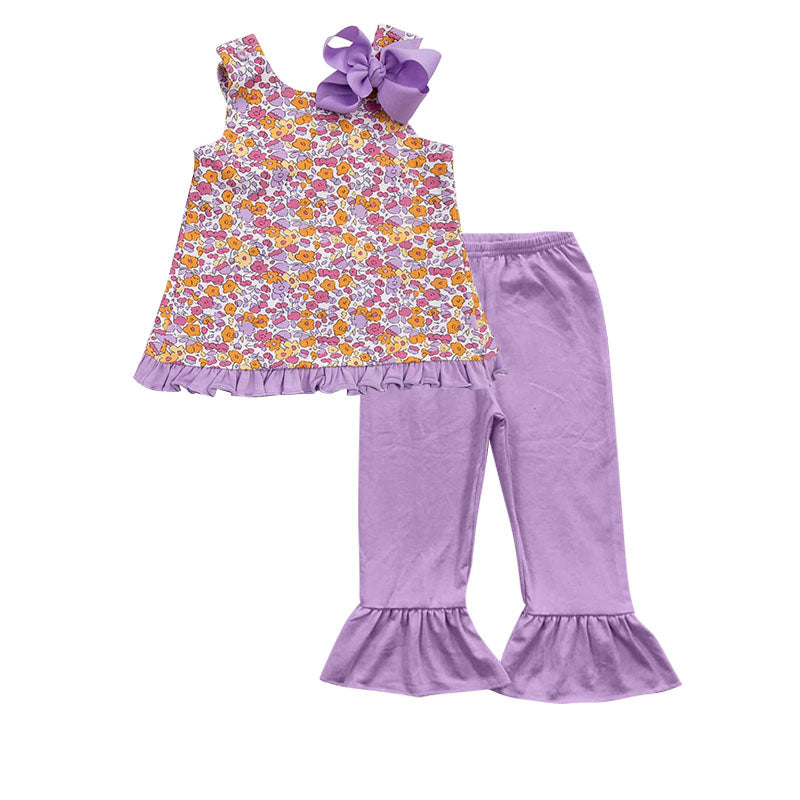 presale GSPO1695 Floral Purple Lace Sleeveless Trousers Set  2024 8.5